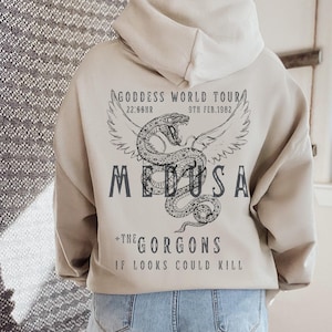 Medusa Hoodie Snake Hoodie Greek Mythology Greek Apparel Distressed Band Tee Snake Sweater Medusa Shirt Greek Goddess Medusa Costume