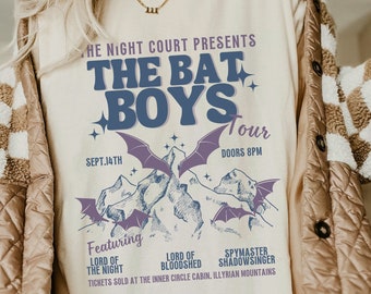 Comfort Colors Retro ACOTAR Shirt Bat Boys Shirt Rhysand Azriel Acotar Cassian Acotar Velaris Shirt Valkyrie Shirt Acotar Gifts SJM Merch
