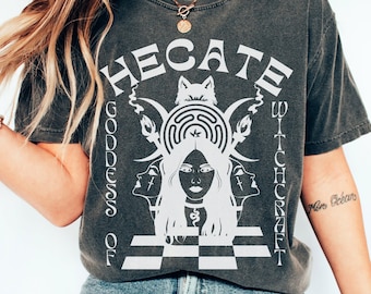 Comfort Colors Goddess Hecate Greek Mythology Shirt Greek Apparel Snake Shirt Mythical Whimsigoth Shirt Triple Goddess Shirt Greek Goddess