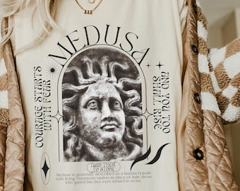 Comfort Colors Medusa Shirt Snake Shirt Greek Mythology Shirt Greek Goddess Medusa Hoodie Greek Apparel Light Academia Shirt Medusa Head