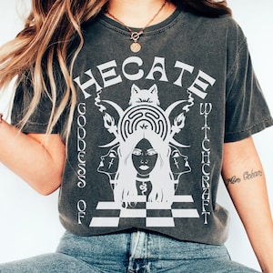 Comfort Colors Goddess Hecate Greek Mythology Shirt Greek Apparel Snake Shirt Mythical Whimsigoth Shirt Triple Goddess Shirt Greek Goddess