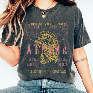 Comfort Colors Athena Shirt Medusa Shirt Artemis Shirt Distressed Band Tee Goddess Shirt Greek Mythology Shirt Greek Apparel Mythical Shirt