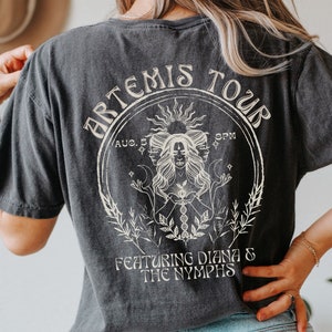 Retro Artemis Shirt Vintage Band T-Shirt Selene Mond Göttin griechische Mythologie Shirt Dichter Shirt griechische Göttin Licht Academia Shirt griechisches Kleid