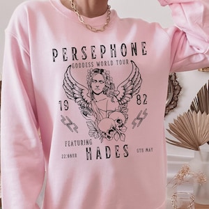 Hades And Persephone Goblincore Sweater Greek Mythology Greek Apparel Distressed Band Tee Dark Cottagecore Skull Sweater Persephone Hoodie