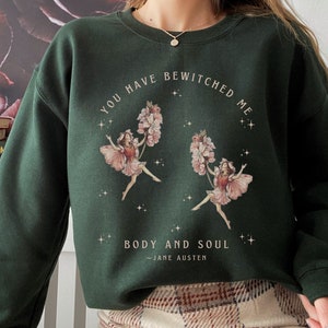 Jane Austen Stolz und Vorurteil Fairycore Kleidung Cottagecore Pullover Licht Academia Fee Sweatshirt Goblincore Pullover Fairycore Shirt