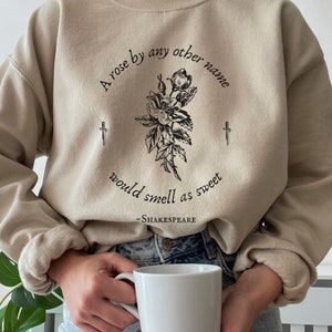 Shakespeare Sweatshirt Dichter Shirt Dark Academia Kleidung Romeo und Julia Shakespeare T-Shirt Buch Shirt Literatur Shirt Bücherwurm Sweatshirt