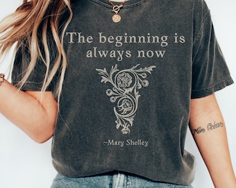 Mary Shelley Shirt Dark Academia Shirt Comfort Colors Shirt Literary Shirt Bookish Shirt Literature Shirt Gothic Clothes Goth Dark Academia