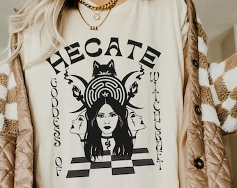 Comfort Colors Goddess Hecate Greek Mythology Shirt Greek Apparel Snake Shirt Mythical Whimsigoth Shirt Triple Goddess Shirt Greek Goddess