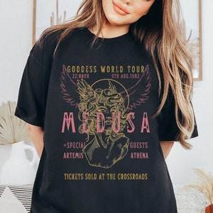 Comfort Colors Medusa Shirt Athena Shirt Artemis Shirt Distressed Band Tee Goddess Shirt Greek Mythology Shirt Greek Apparel Mythical Shirt