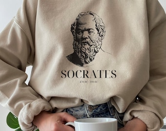 Socrates Ancient Greek Aesthetic Sweatshirt Greek Mythology Dark Academia Clothing Literature Clothing  Book Sweatshirt Poet Shirt
