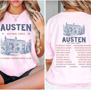 Comfort Colors Jane Austen Shirt National Park Shirt Pride And Prejudice Jane Austen Gifts Pemberley Mr Darcy Booklover Shirt Bookish Merch
