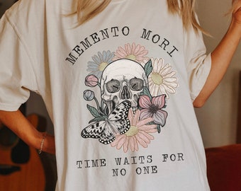 Memento Mori Shirt Dark Cottagecore Poet Shirt Momento Mori Skull Shirt Goblincore Shirt Moth Shirt Skull Sweater Comfort Colors Soft Goth