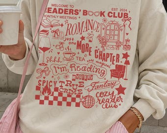 Retro Book Club Sweatshirt Library Shirt Book Worm Shirt Book Related Gifts Booktok Merch Just One More Page Smut Reader Romantasy Bookworm