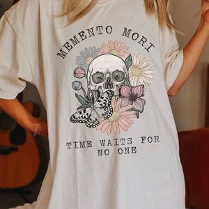 Memento Mori Shirt Dark Cottagecore Poet Shirt Momento Mori Skull Shirt Goblincore Shirt Moth Shirt Skull Sweater Comfort Colors Soft Goth