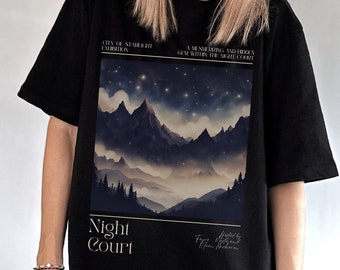 Koszula Comfort Colors Night Court SJM Licencjonowana koszulka ACOTAR Koszulka Velaris Koszulka Velaris Towary Acotar Towary książkowe Prezenty Acotar