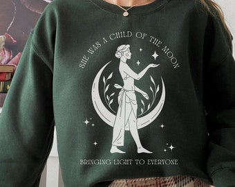 Suéter de la Diosa Artemisa de la Luz de la Academia, Mitología Griega, Diosa Griega Selene, Diosa de la Luna, Sudadera Griega, Ropa Griega, Ropa de la Academia