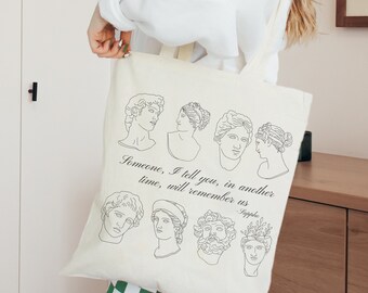 Dark Academia Tote Bag Cotton Tote Bag Sappho Aesthetic Tote Bag Dark Cottagecore Trendy Tote Bag Sappho Quote Sappho Gifts Greek Mythology