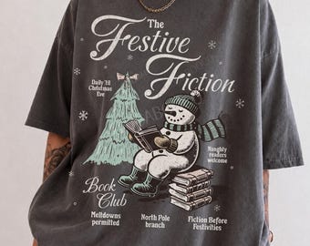 North Pole Book Club Comfort Colors® Seasons Readings Book Related Gifts Retro Snowman Sweatshirt Book Worm Gift Booklovergift One More Page