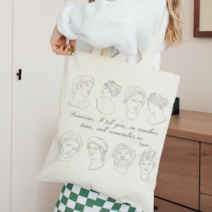 Dark Academia Tote Bag Cotton Tote Bag Sappho Aesthetic Tote Bag Dark Cottagecore Trendy Tote Bag Sappho Quote Sappho Gifts Greek Mythology