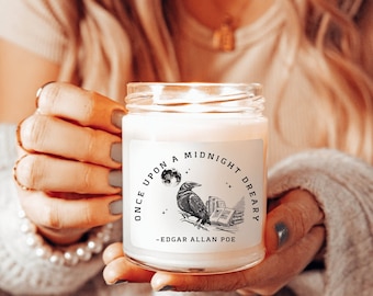 Edgar Allan Poe Literary Candles Bookish Candles Edgar Allen Poe Book Candle Dark Academia Candle Gothic Candle Book Themed Candles Booktok