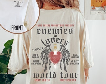 Enemies To Lovers Distressed Band Tee Bookish Crewneck Bookish Merch Dark Academia Shirt Dark Cottagecore Dark Botanical Dark Romance