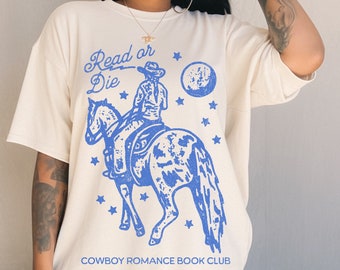 Ride or Die westernshirt cowboy romantiek boekenclub leesgrage cowgirl leesgrage merchandise western T-shirt cowgirl shirt retro cowgirl boek swag