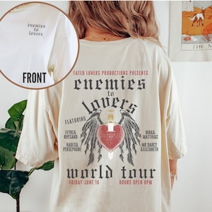 Enemies To Lovers Distressed Band Tee Bookish Crewneck Bookish Merch Dark Academia Shirt Dark Cottagecore Dark Botanical Dark Romance