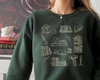 Dark Academia Clothing Book Sweatshirt Reading Sweatshirt Librarian Sweatshirt Academia Clothing Bookish Sweatshirt Indie Sweatshirt