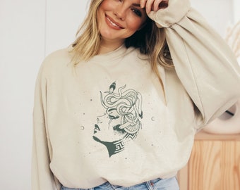 Medusa Sweatshirt Greek Goddess Greek Apparel Snake Sweater Medusa Hoodie Greek Mythology Medusa Shirt Medusa Costume Feminism Sweatshirt