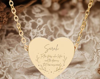 Collar con nombre personalizado Acotar Jewelry, producto oficial de Sarah J Maas, collar con corazón grabado, joyería literaria, collar de libro, collar de libro personalizado