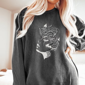 Medusa Sweatshirt Greek Goddess Greek Apparel Snake Sweater Medusa Hoodie Greek Mythology Medusa Shirt Medusa Costume Feminism Sweatshirt