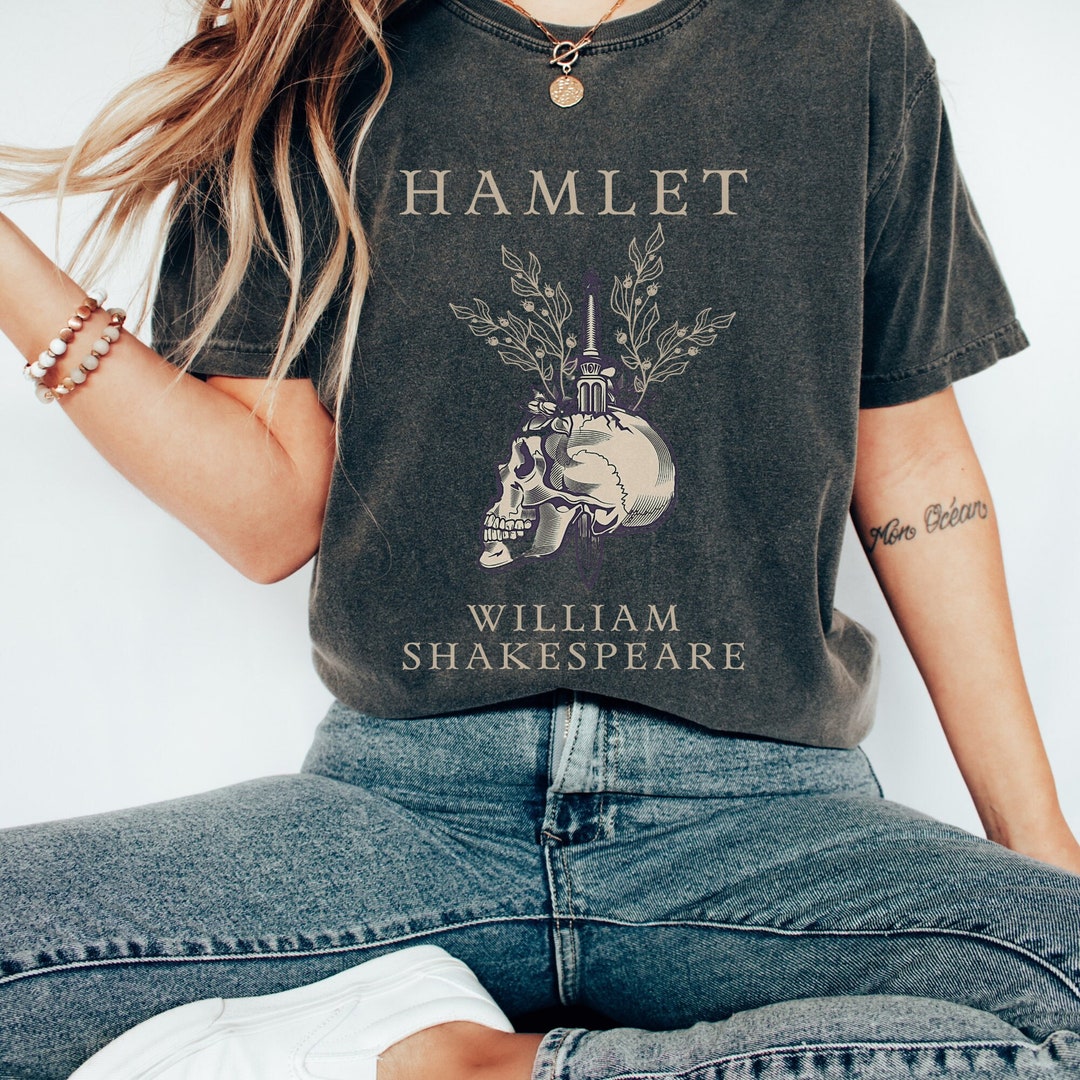Women's T-Shirts [Out of Print] William Shakespeare / Hamlet Scoop Neck Tee (Black) (Womens) She_Be_Little_But_Fierce_Willi