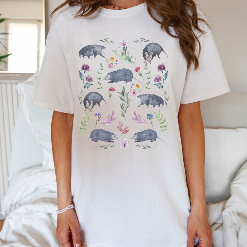 Comfort Colors Possum Shirt Cottagecore Shirt Opossum Shirt Possum Hoodie Cottage Core Shirt Trash Panda Possum T Shirt Possum Sweatshirt White