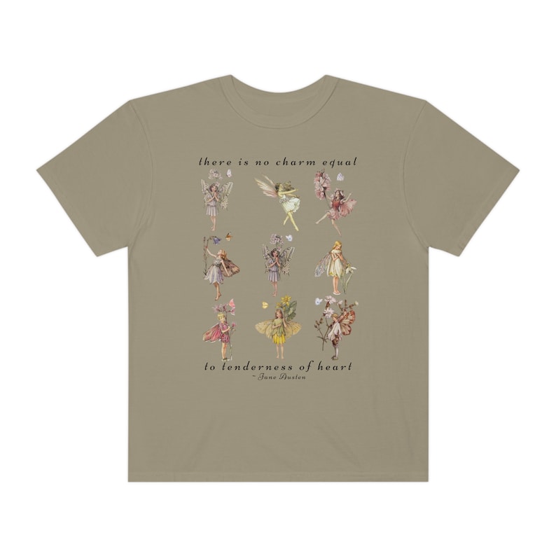 Jane Austen Emma Fairycore Shirt Jane Austen Shirt Cottage Core Shirt Fairy Grunge Shirt Light Academia Shirt Forestcore Clothing Book Shirt Khaki
