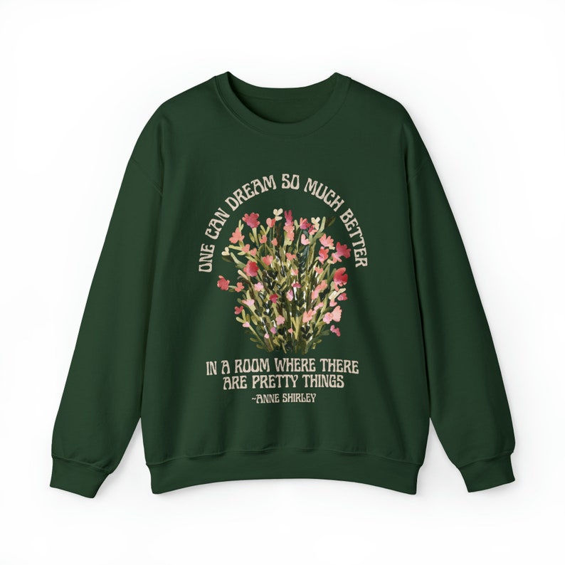 Anne Of Green Gables Kindred Spirits Bookish Crewneck Wildflowers Sweater Bookish Merch Green Academia Cottage Core Sweater Anne Shirley image 4