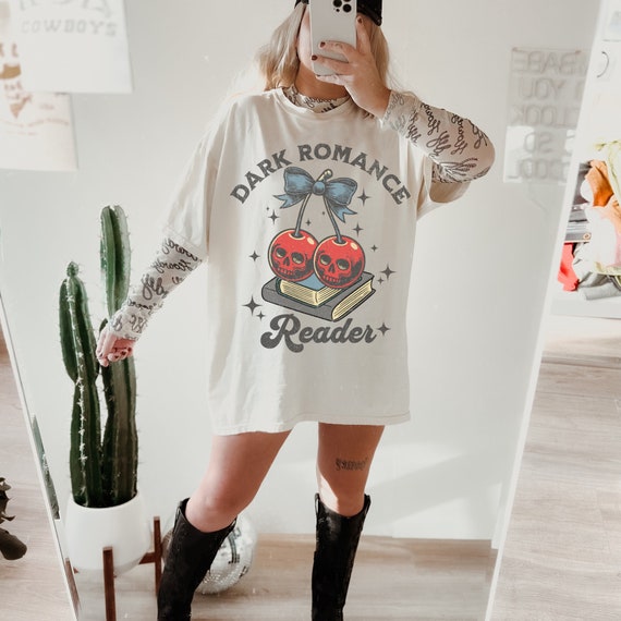 Dark Romance Dark Coquette Skull Cherries Tee Comfort Colors Skull Cherries Shirt Y2k Grunge Smut Shirt Book Club Gifts Romance Book Merch