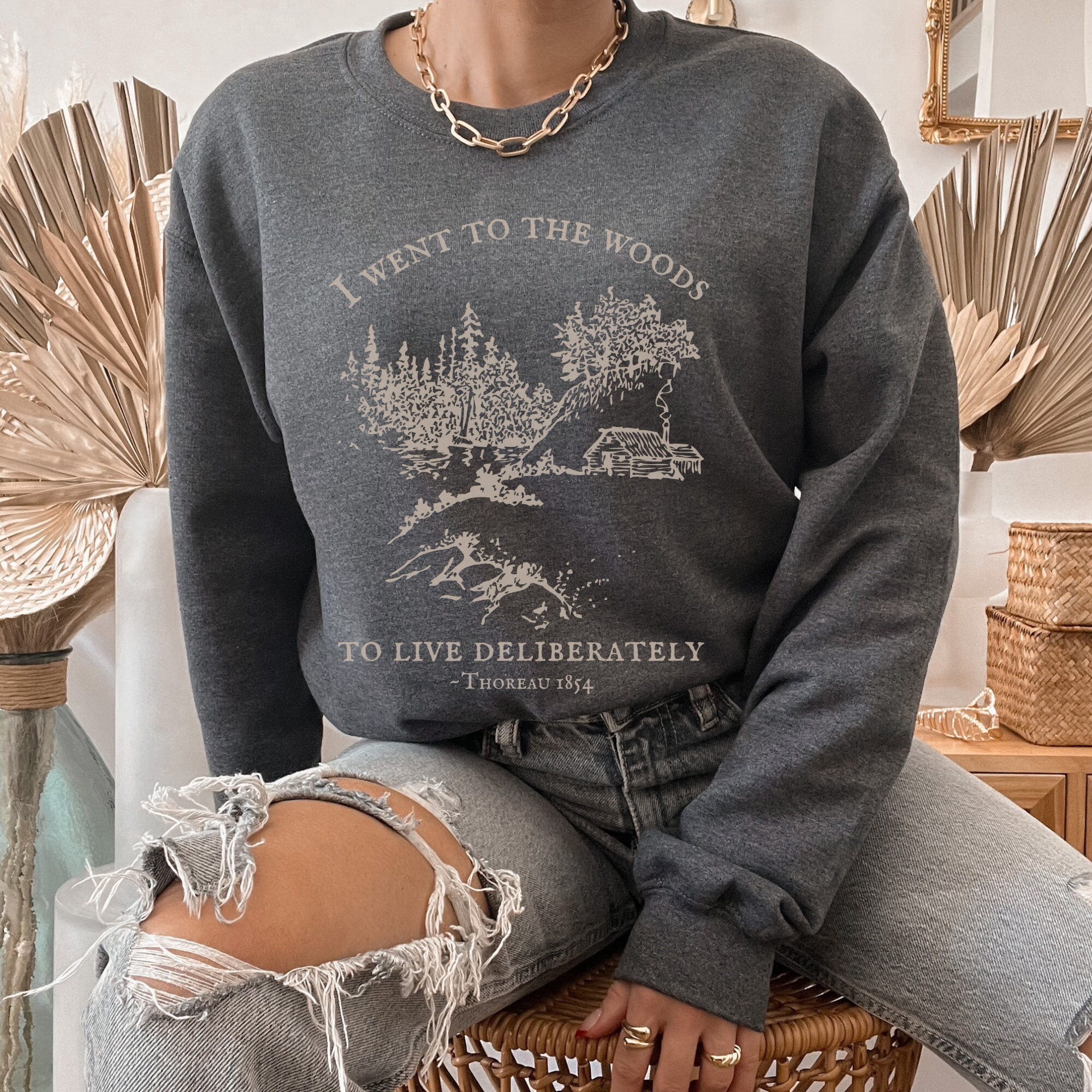 Thoreau Shirt Dark Academia Clothing Book Sweatshirt Reading Etsy