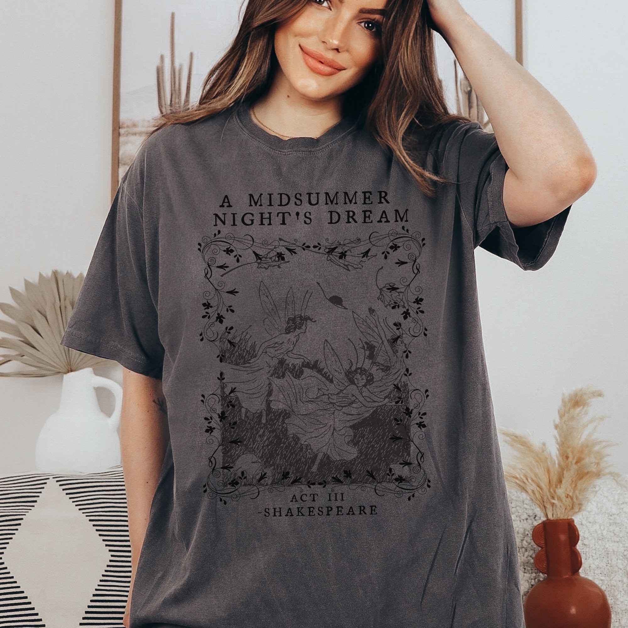Women's T-Shirts [Out of Print] William Shakespeare / A Midsummer Night's Dream V-Neck Tee (Dark Heather Grey) (Womens) 71aoBJRghoL._AC_SY350_QL65_.jpg