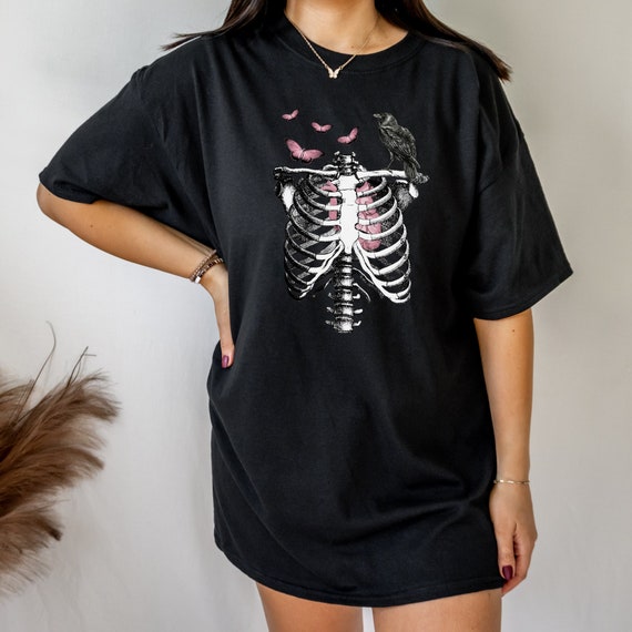 Pastel Goth Shirt Raven Shirt Grunge Shirt Pastel Goth Top Y2k Goth Mall Goth  Shirt Goth Girl T Shirt Butterfly Top Emo Shirt Skeleton Shirt -  Canada