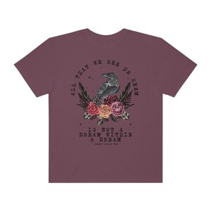 Edgar Allan Poe Dark Botanical Cottage Core Shirt Dark Cottagecore Bookish Crewneck Poet Shirt Edgar Allen Poe Bookish Merch Dark Academia Vineyard