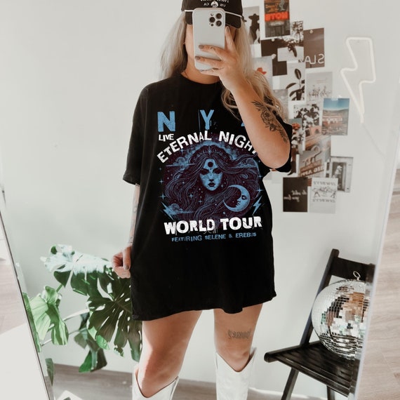 NYX Greek Goddess Tee Greek Mythology Vintage Band Tee Goddess Of Night Hades Persephone Athena Hecate Selene Moon Goddess Divine Feminine