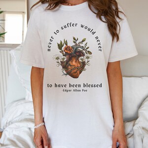 Comfort Colors Edgar Allan Poe Dark Academia Shirt Goblincore Shirt Bookish Shirt Dark Cottagecoe Poet Shirt Poe T Shirt Goth Shirt White