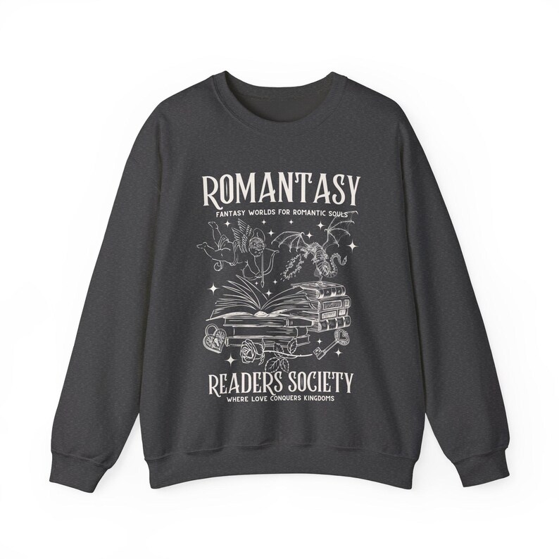Romantasy Readers Society Valentines Crewneck Romantasy Apparel Romantasy Merch Bookish Things Booktok Merch Dark Romance Booktok Dark Heather