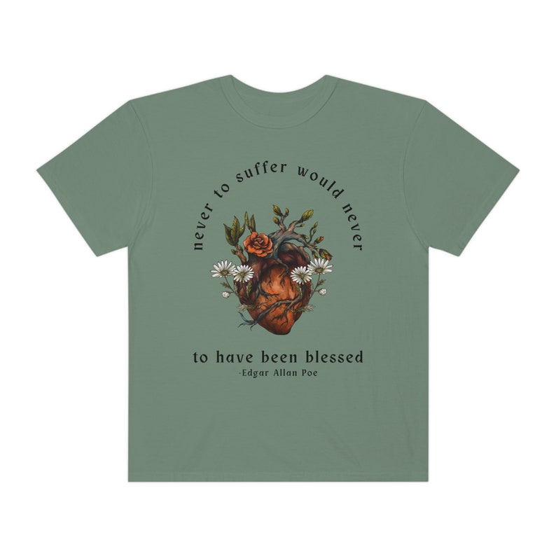 Comfort Colors Edgar Allan Poe Dark Academia Shirt Goblincore Shirt Bookish Shirt Dark Cottagecoe Poet Shirt Poe T Shirt Goth Shirt Moss