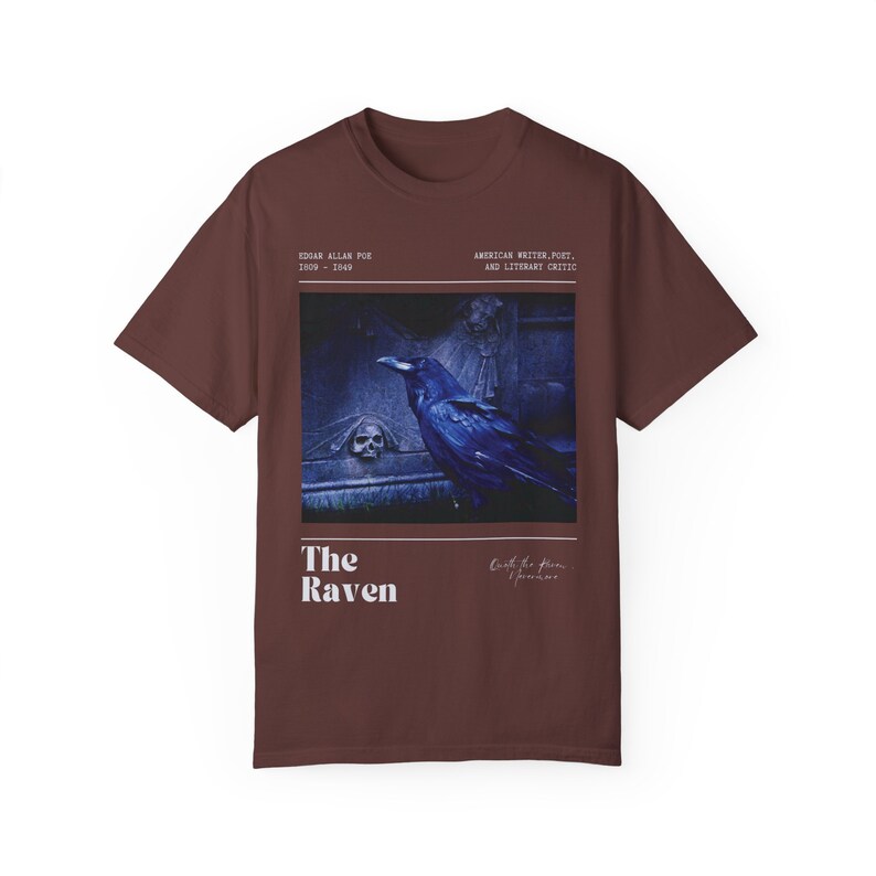 Edgar Allan Poe Comfort Colors Shirt Edgar Allen Poe Dark Academia Shirt Nevermore Shirt Whimsigoth Shirt Goblincore Shirt Poet Shirt Vineyard