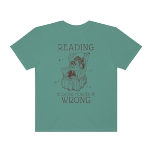 Camisetas de lectura de estética victoriana, camiseta para amantes de los libros, camiseta oscura de la academia, camiseta de libros, ropa de la academia, camiseta del club de lectura del equipo de lectura Light Green
