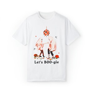 Comfort Colors Lets Boogie Ghost クルーネック Boo クルーシャツ ハロウィン クルーネック Ghost セーター Hey Boo シャツ Boo スウェットシャツ Ghost パーカー White