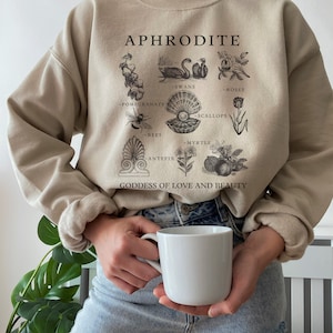 Aphrodite Greek Sweatshirt Goddess Of Love Cottage Core Sweater Bookish Sweatshirt Greek Mythology Greek Goddess Light Academia Sweater