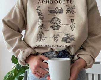 Aphrodite Greek Sweatshirt Goddess Of Love Cottage Core Sweater Bookish Sweatshirt Greek Mythology Greek Goddess Light Academia Sweater