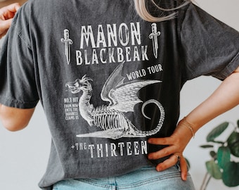 Camiseta de Manon Pico Negro Trono de Cristal Mercancía de Los Trece Mercancía de ACOTAR Mercancía de TOG Camiseta de Velaris Mercancía de Sarah J Maas Mercancía de cuello redondo Bookish Mercancía de SJM